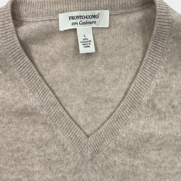 Pronto Uomo Tan V-Neck Sweater - Picture 3 of 6
